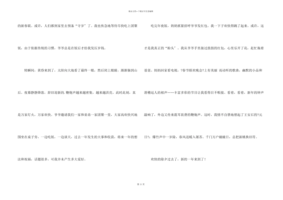 快乐的除夕夜400字三篇_第3页