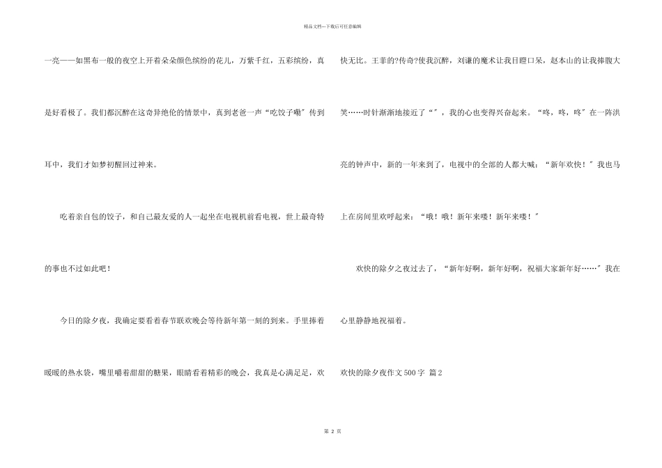 快乐的除夕夜500字锦集10篇_第2页
