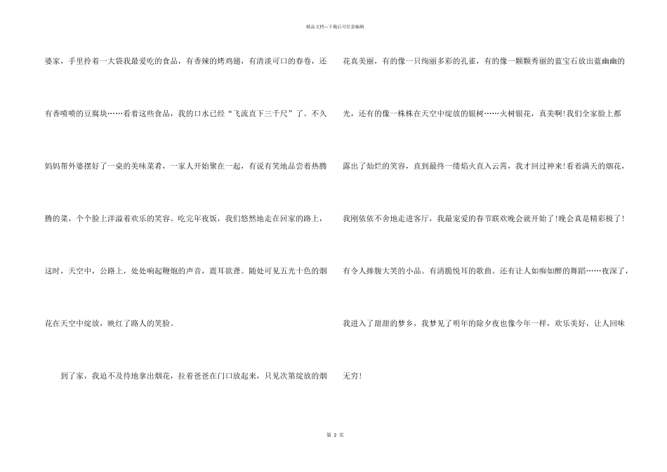 快乐的除夕夜600字合集七篇_第2页