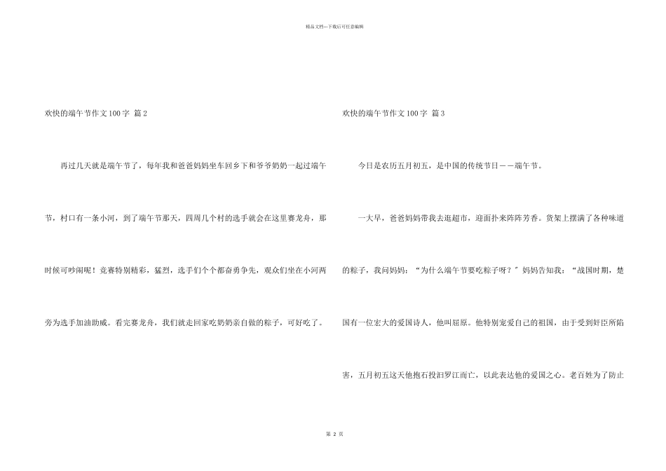 快乐端午节100字锦集七篇_第2页