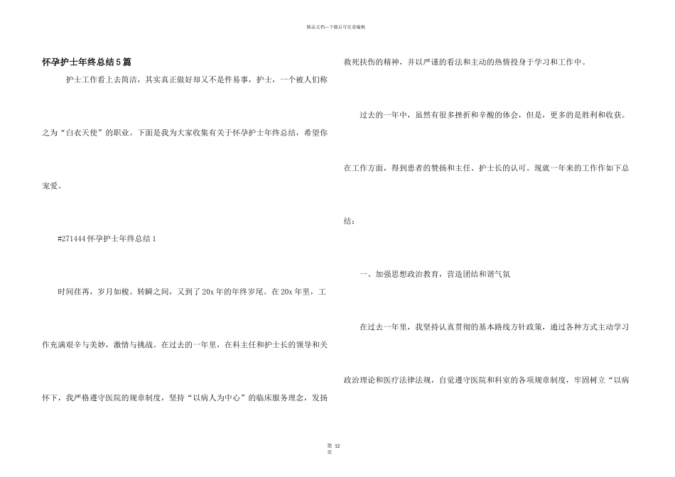 怀孕护士年终总结5篇_第1页