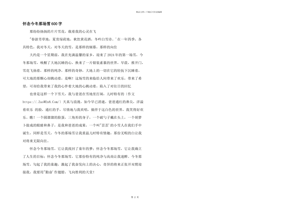 怀念今冬那场雪600字_第1页