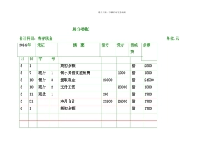 总分类账的设置与登记