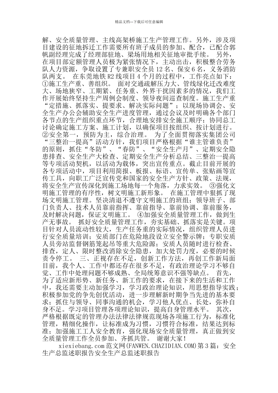 总监安全生产工作总结报告_第3页