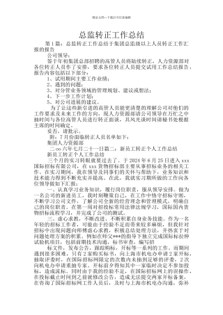 总监转正工作总结
