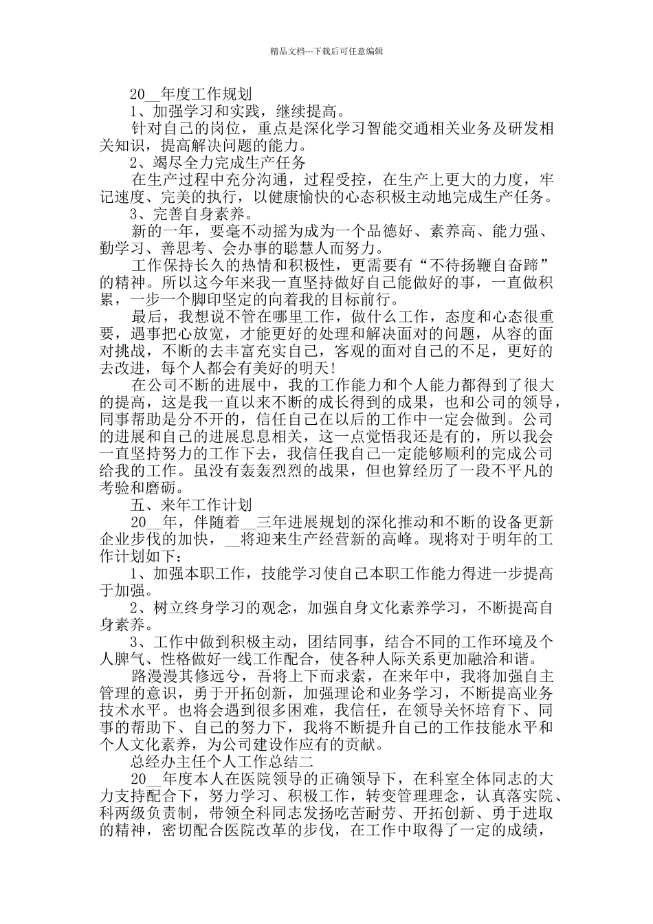 总经办主任个人工作总结2024_第3页