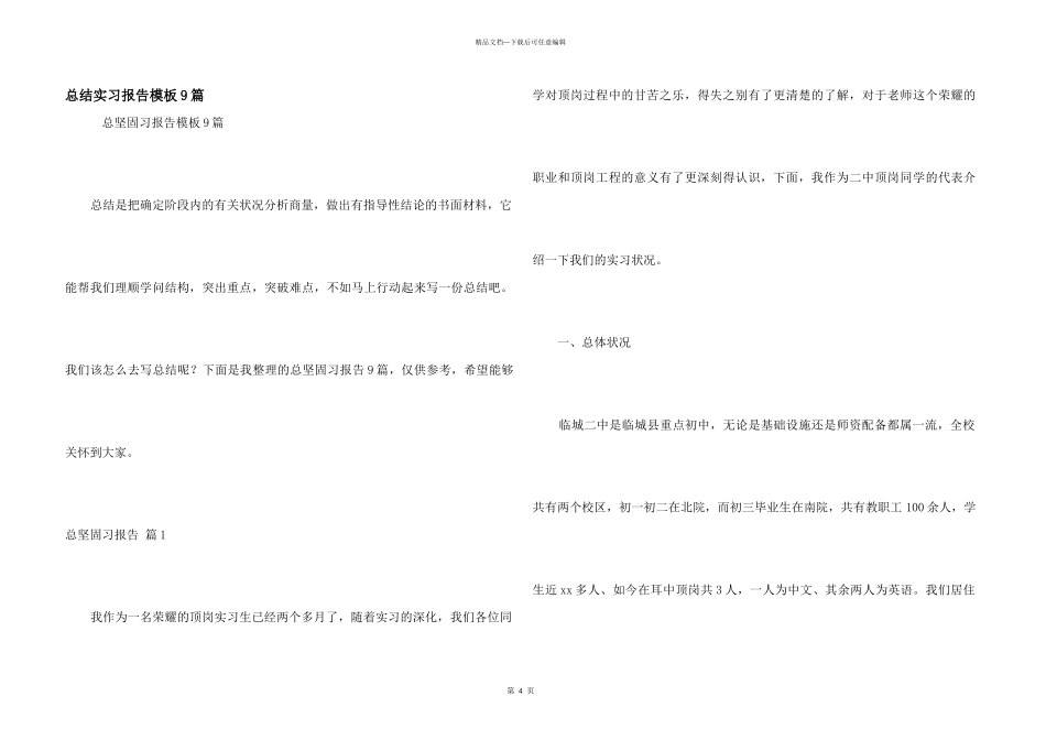 总结实习报告模板9篇_第1页