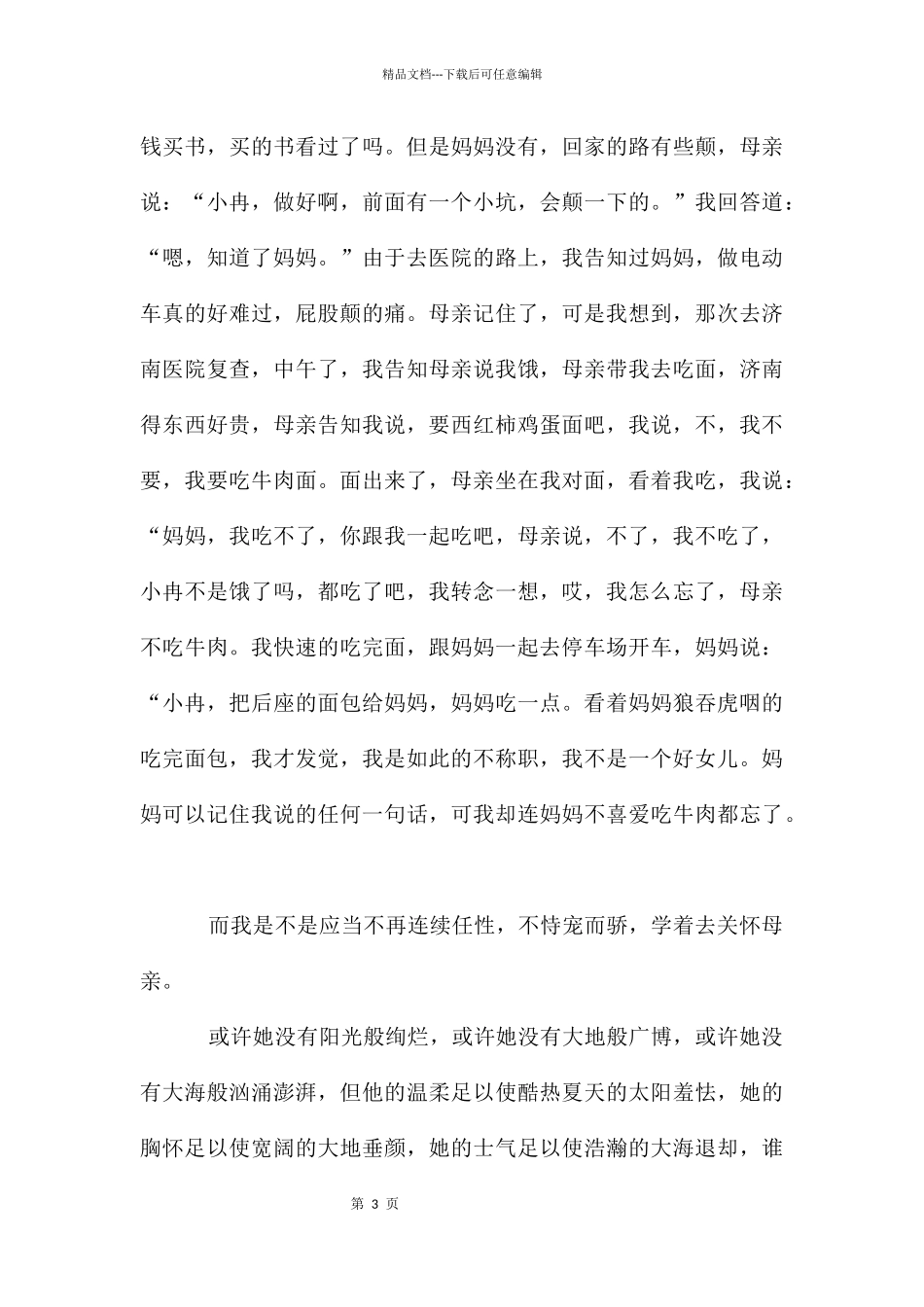 感人的母亲作文2000字_第3页