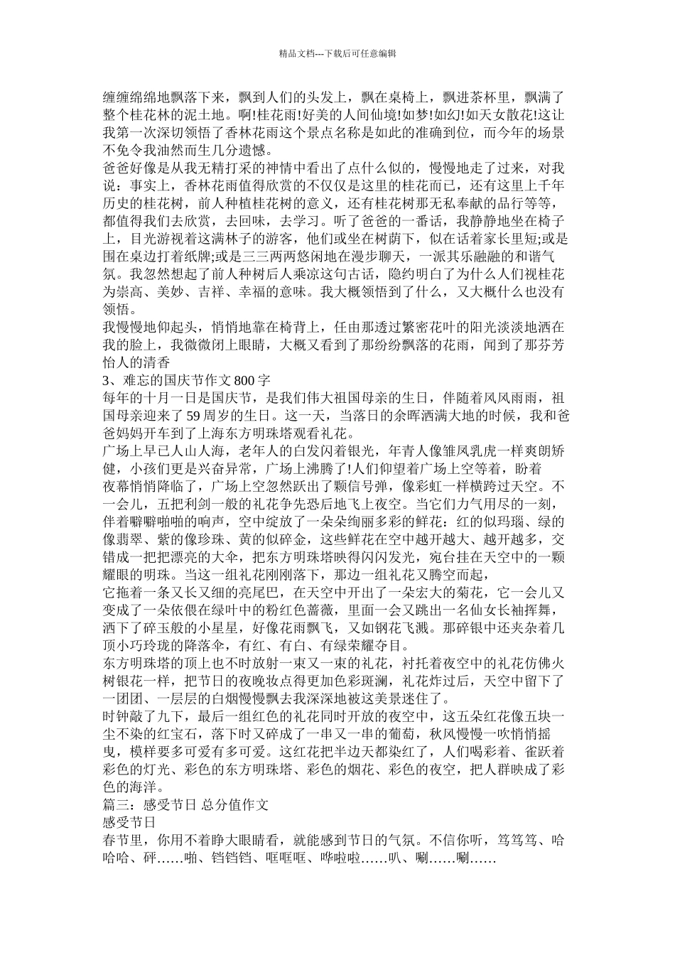 感受节日作文800字精选_第3页