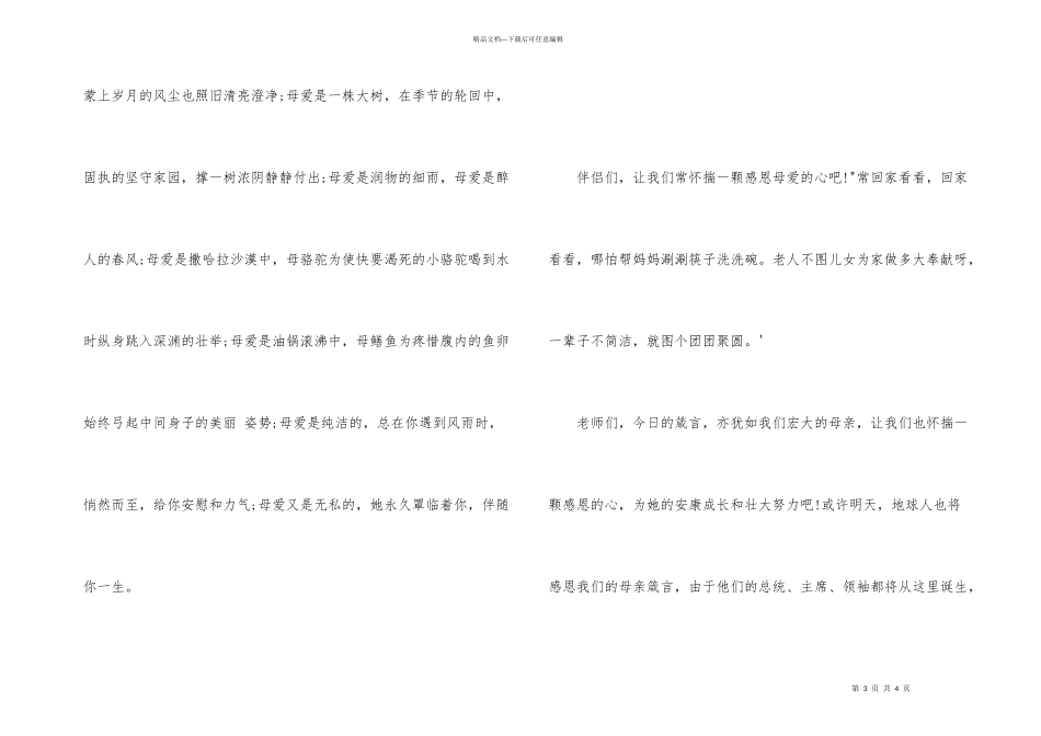 感恩母亲“三八”妇女节演讲稿_第3页