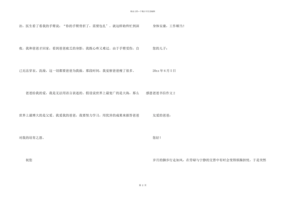 感恩爸爸书信_第2页