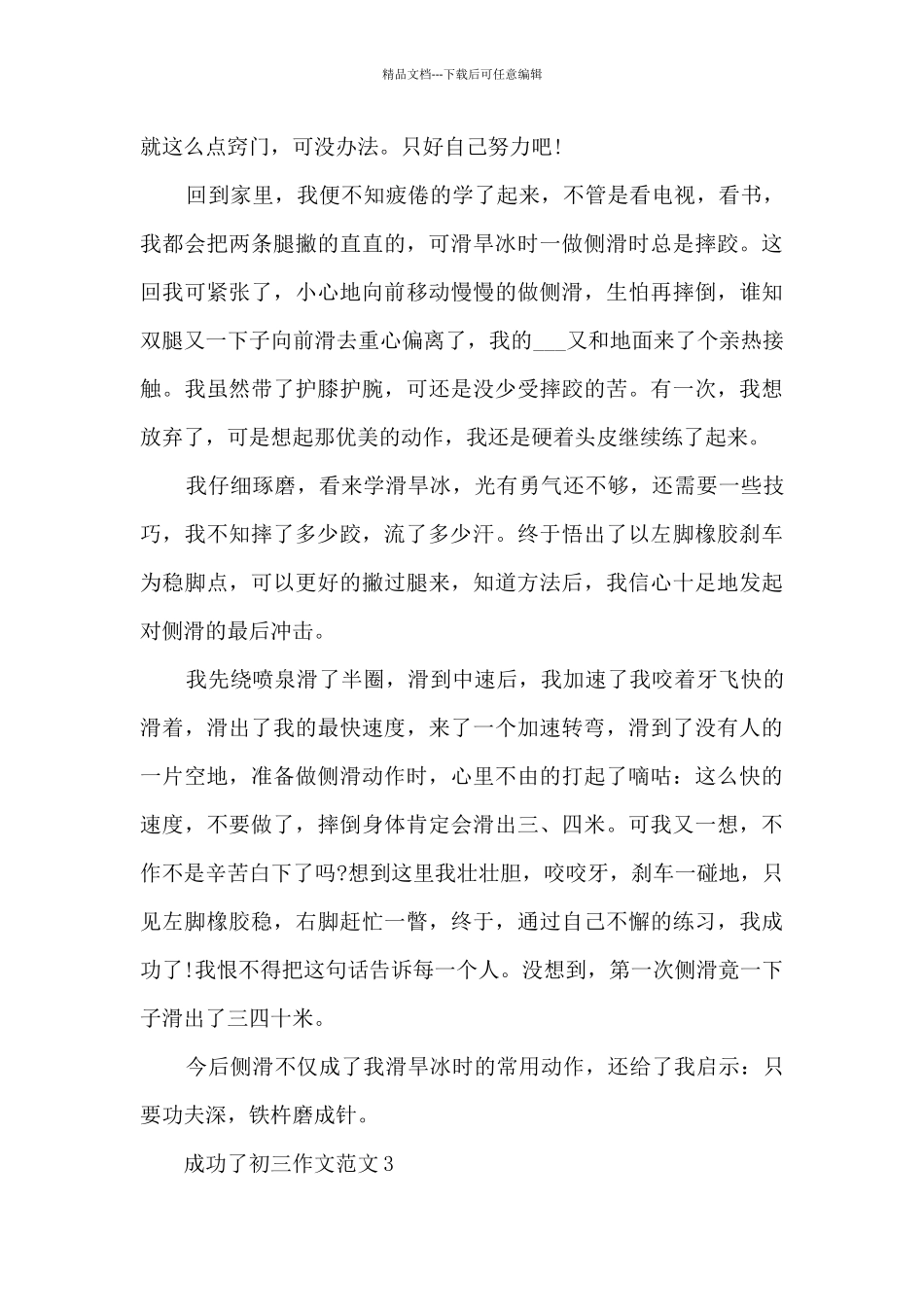 成功了初三作文范文5篇_第3页