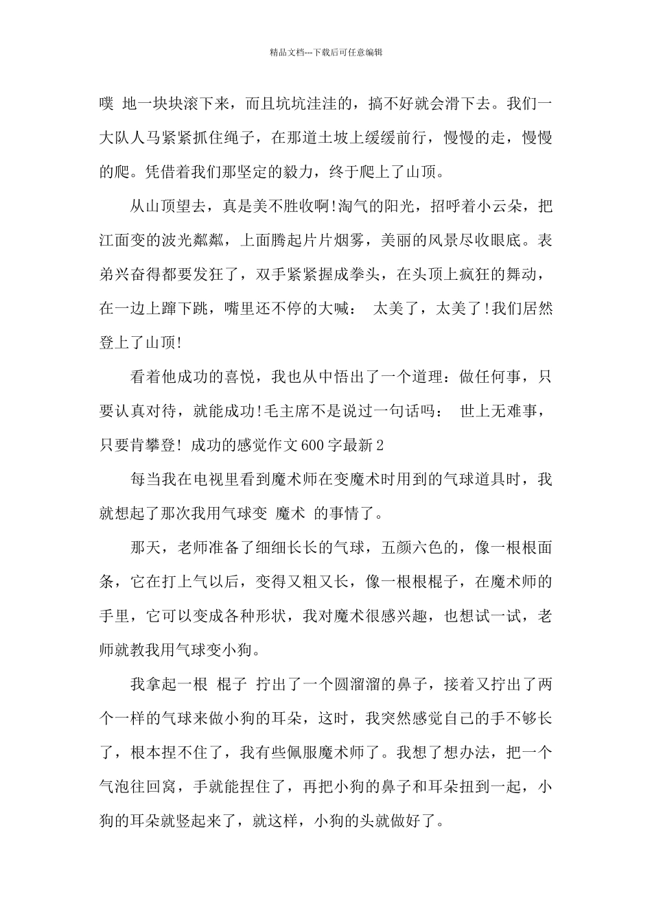 成功的感觉作文600字最新_第2页