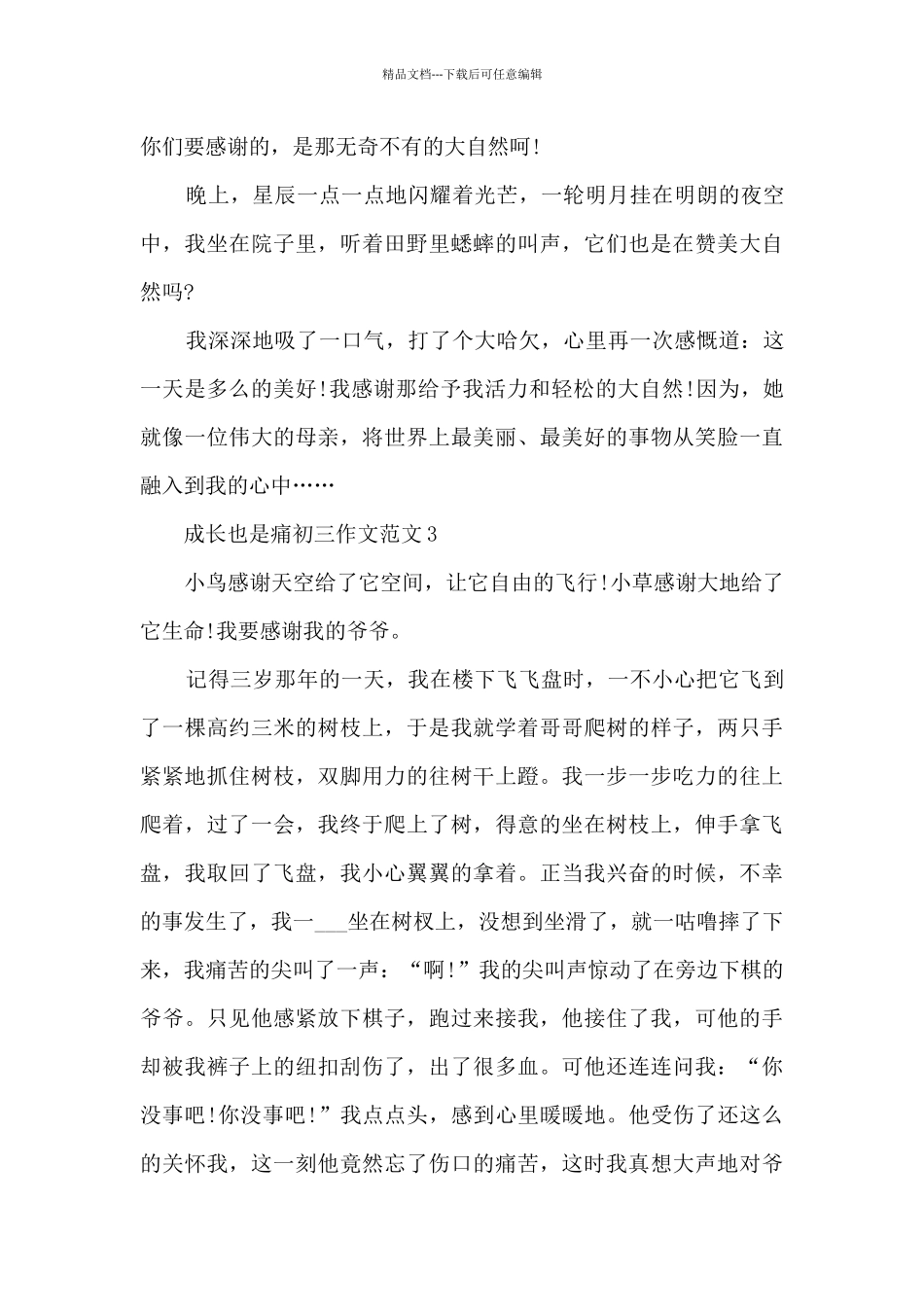 成长也是痛初三作文范文5篇_第3页