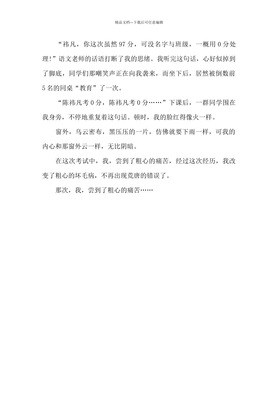 我尝到了粗心的痛苦_第2页