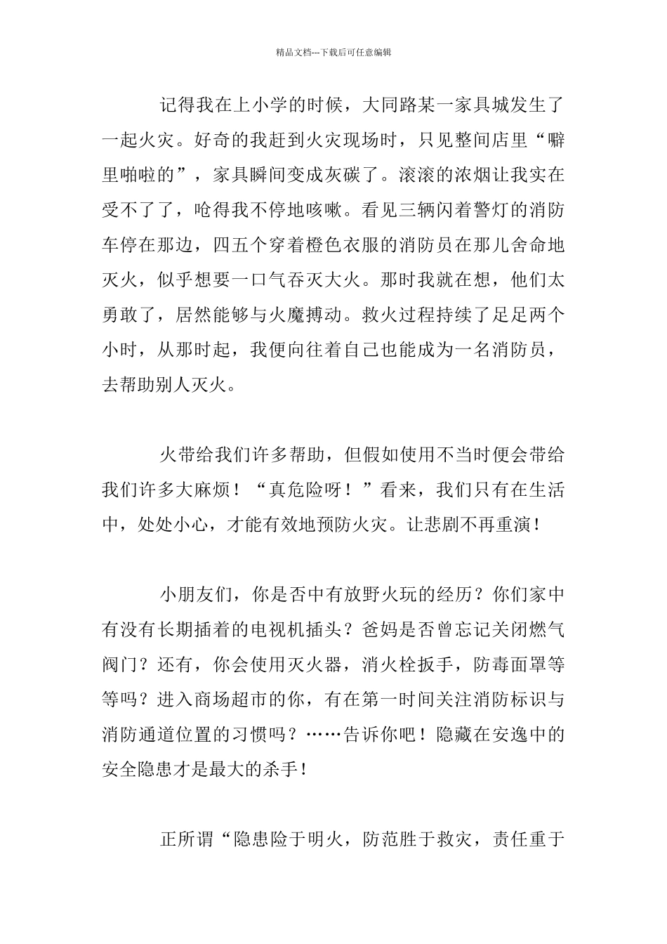我是小小消防员三年级作文_第2页