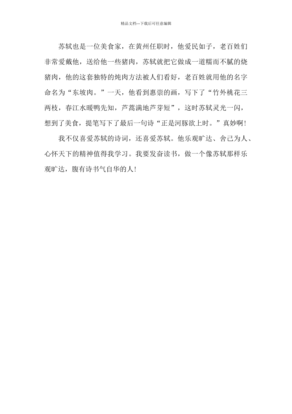 我最喜欢的诗人苏轼_第2页