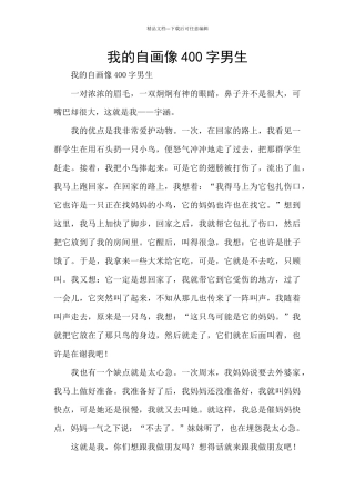 我的自画像400字男生