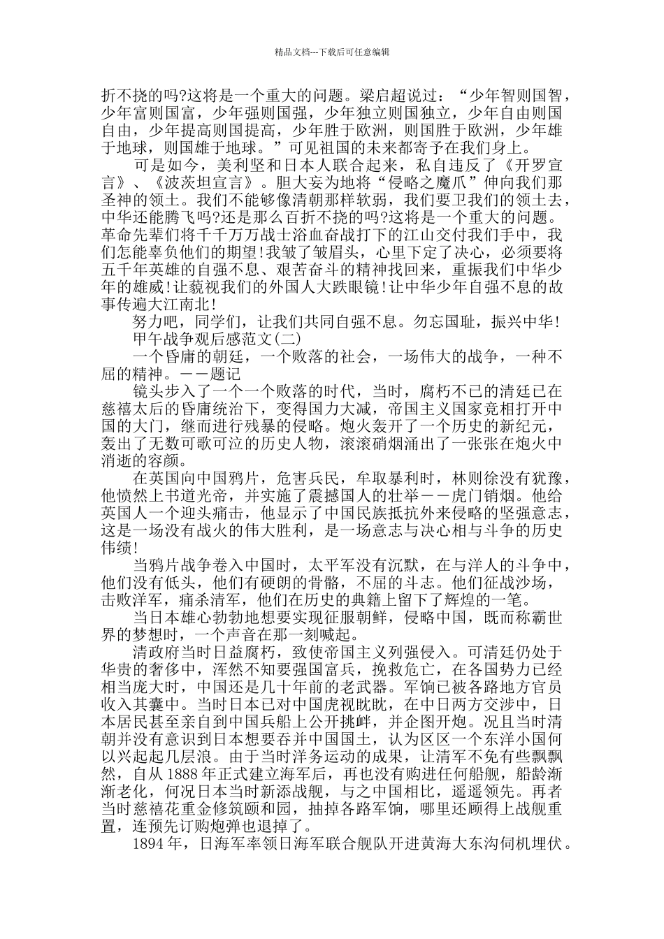 战争电影《甲午战争》优秀观后感范文5篇_第2页