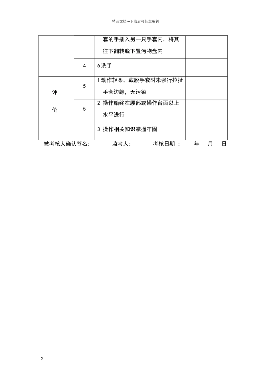 戴、脱无菌手套手套操作流程及质量标准_第2页
