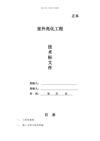 户外亮化工程技术标范本