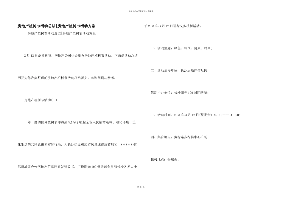 房地产植树节活动总结_第1页