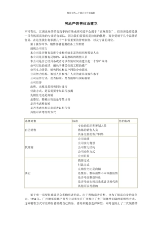 房地产销售体系建立