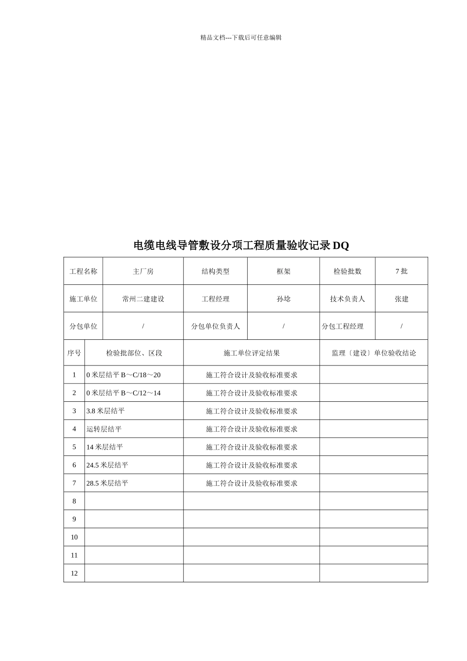 房屋电装修工程质量验收记录表_第3页