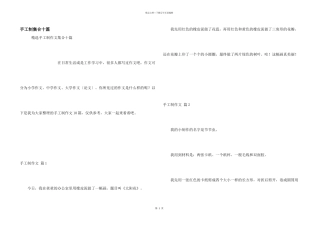 手工制集合十篇