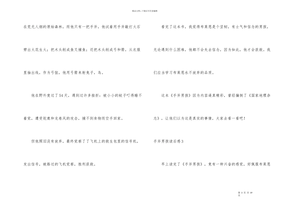 手斧男孩读后感_第3页