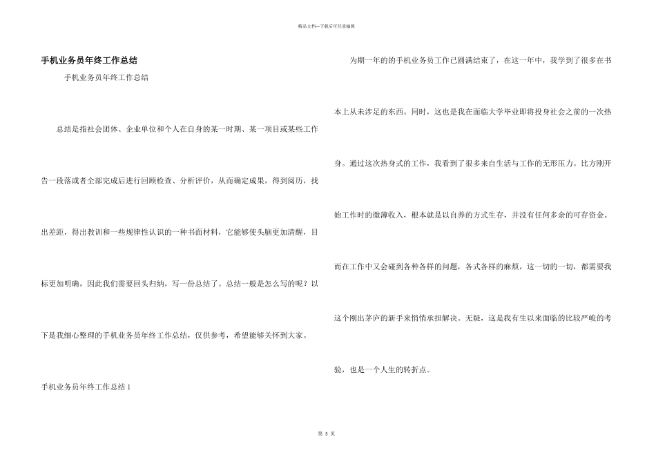 手机业务员年终工作总结_第1页