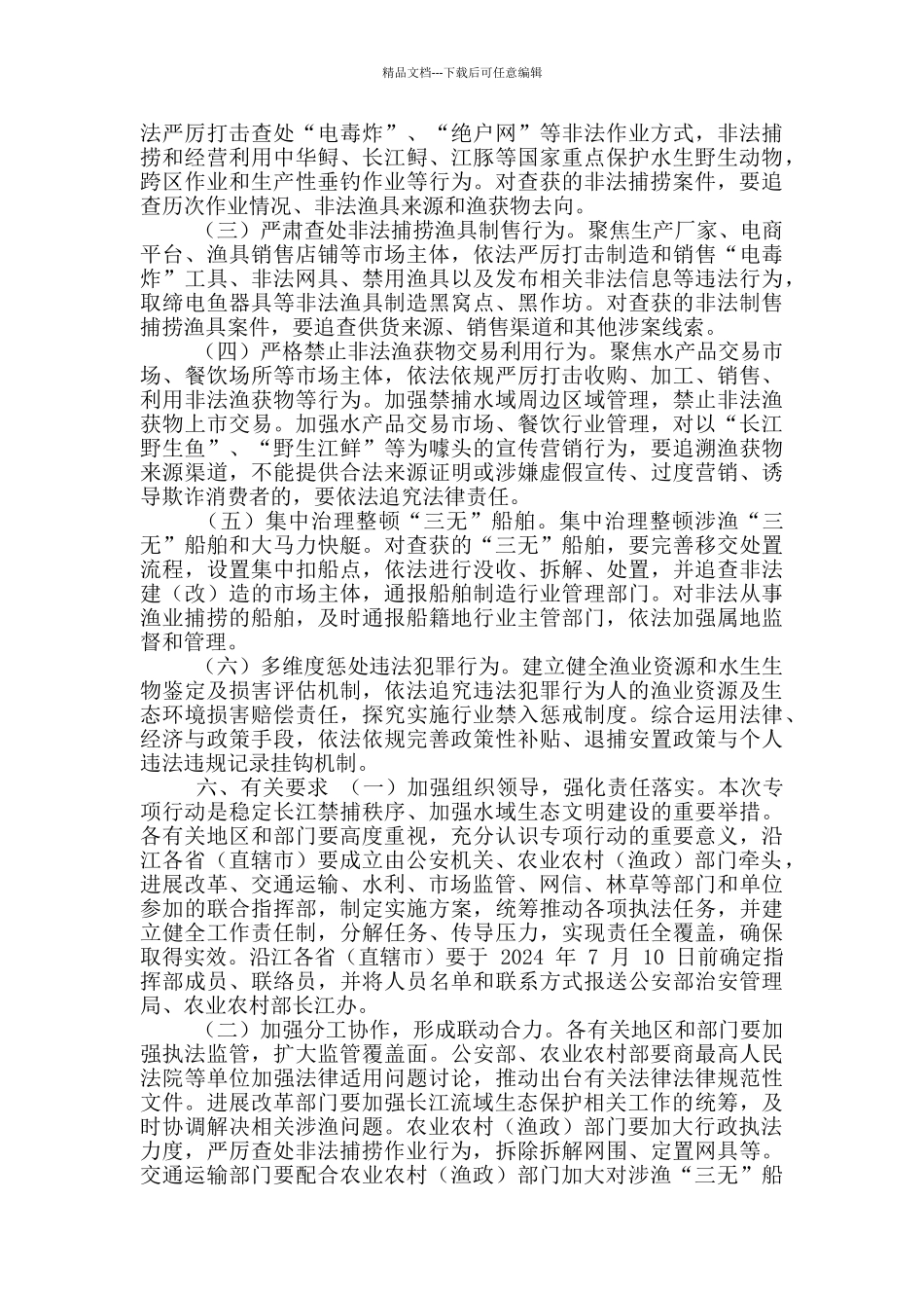打击长江流域非法捕捞专项整治行动方案_第2页
