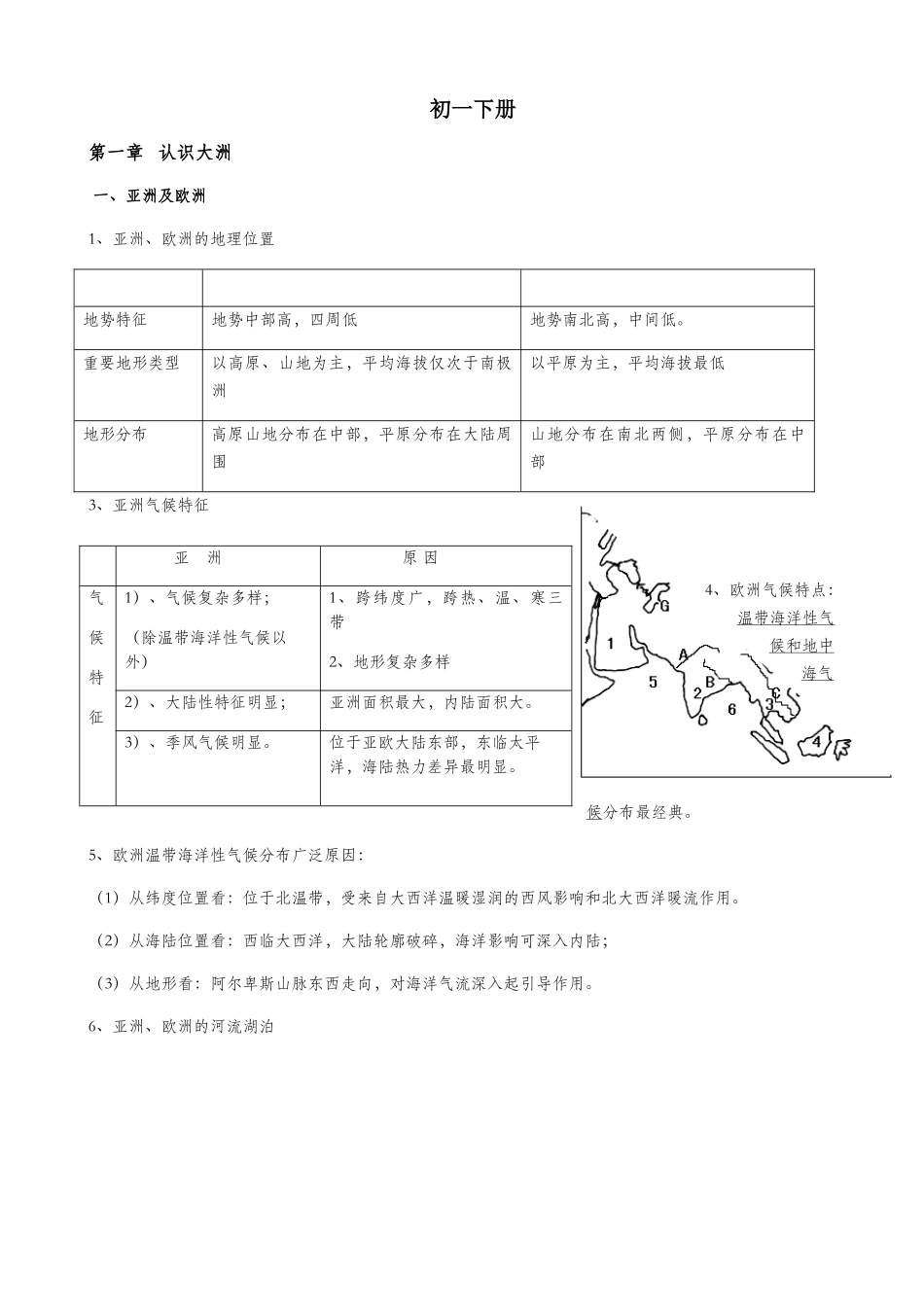 2025年初一下册地理知识点汇总_第1页
