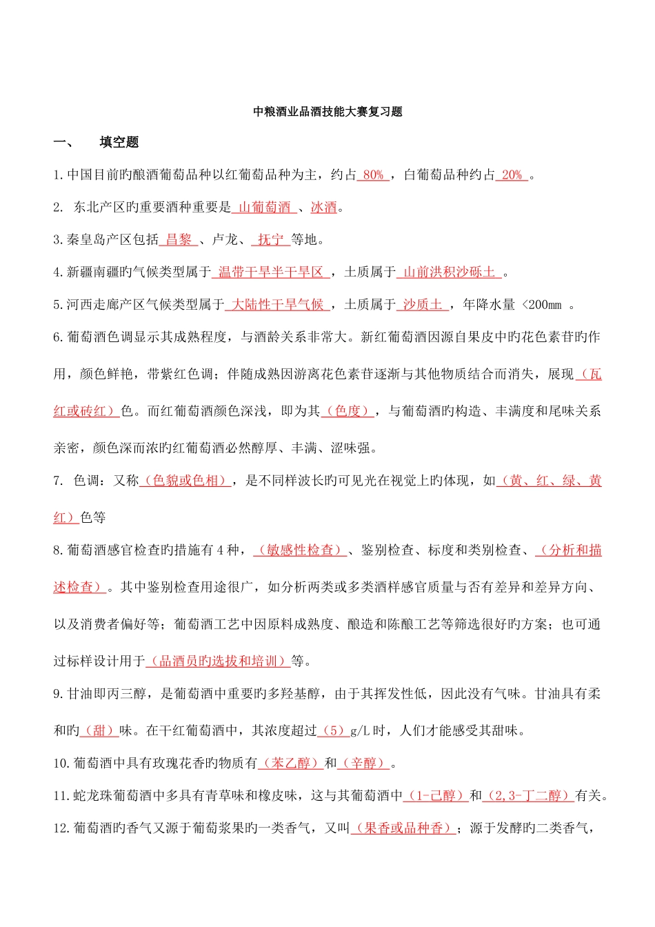 2025年中粮酒业技能大赛题库品酒_第1页