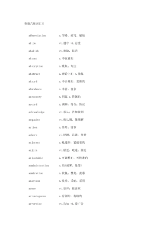 2025年大学英语六级词汇表