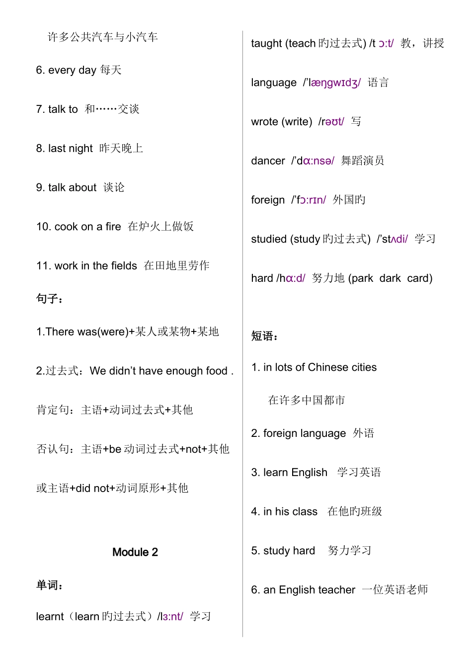 2025年外研版小学英语五年级下册知识点梳理_第2页