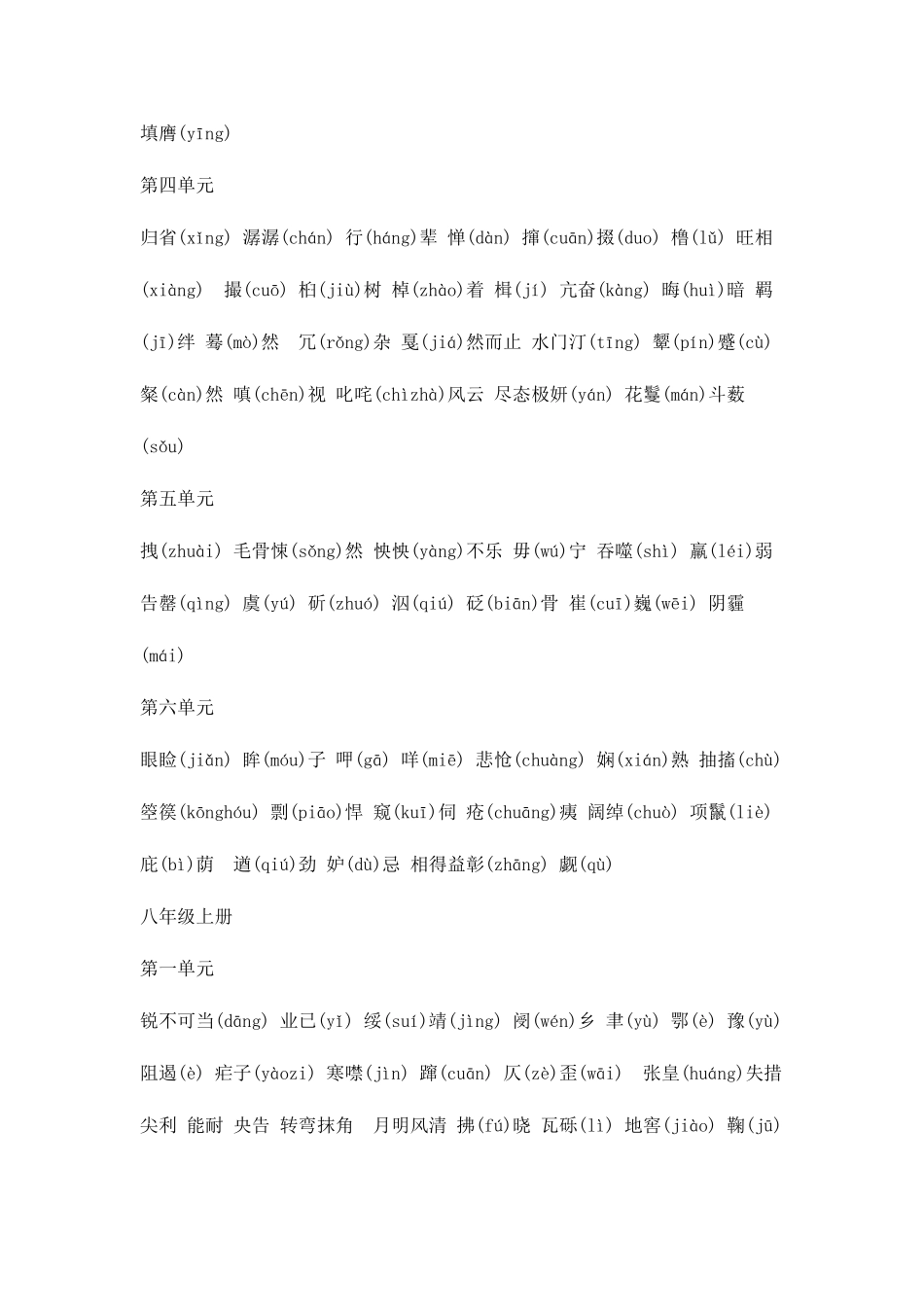 2025年初中全册生字表_第3页