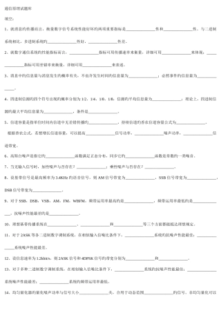 2025年通信原理试题库