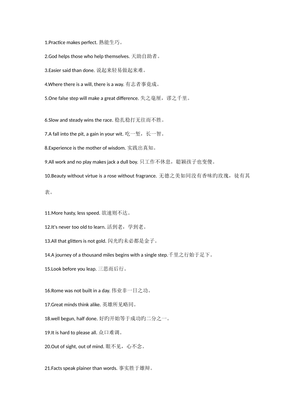 2025年六级谚语精髓_第1页