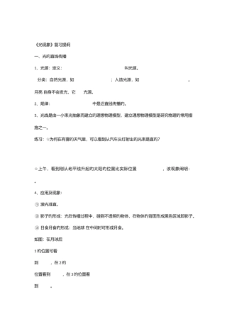 2025年光现象知识点总结