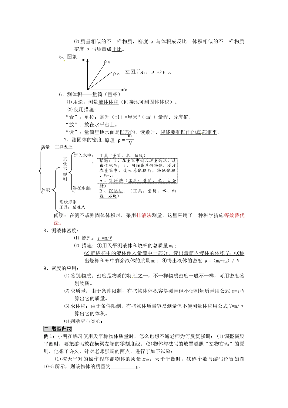2025年九年级物理全册第十一章多彩的物质世界复习学案新人教版_第2页