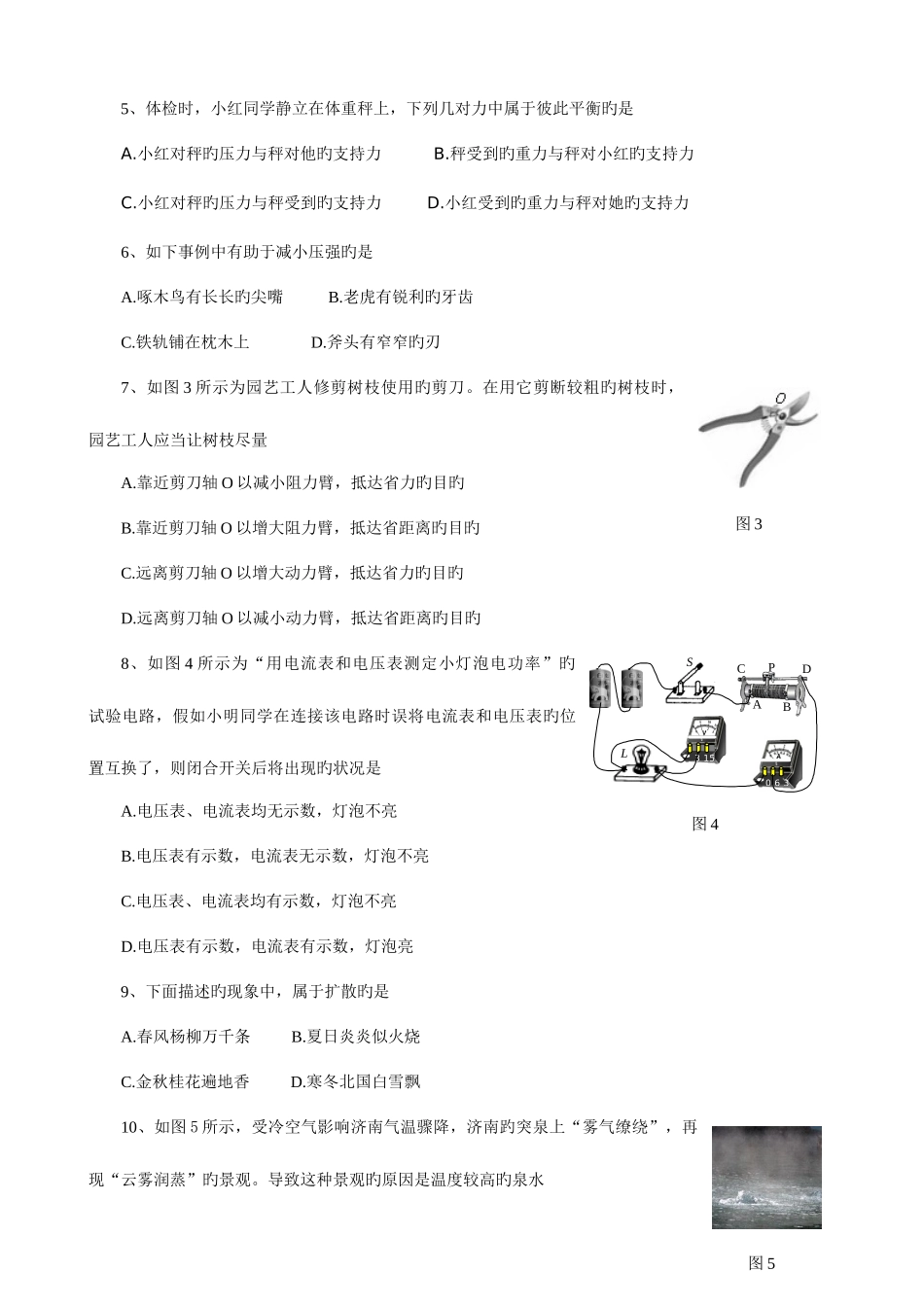 2025年初中学业水平考试物理模拟试题⑶_第2页
