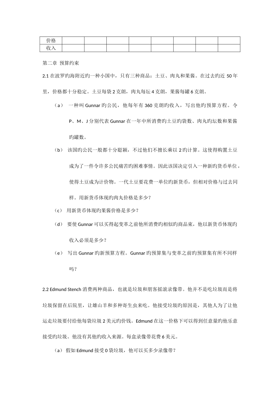 2025年中级微观经济学题库章_第2页