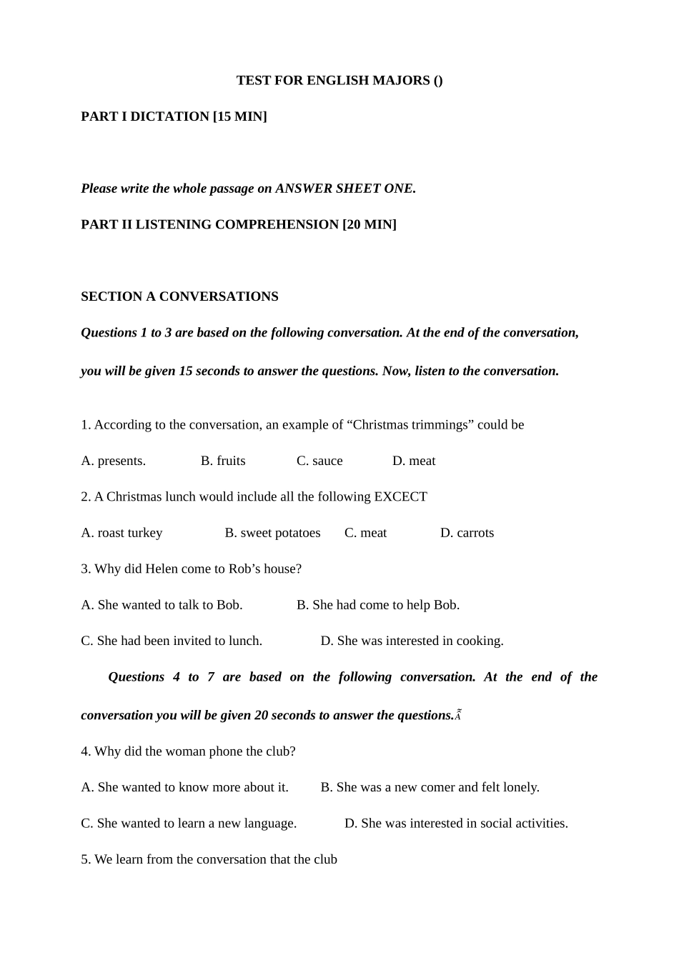 2025年英语专四真题及答案解析_第1页