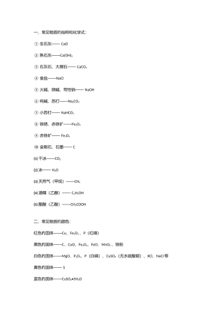 2025年初中化学最全的知识点及化学方程式总结