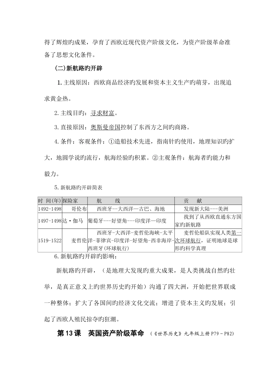 2025年九年级全册世界史复习参考资料_第3页