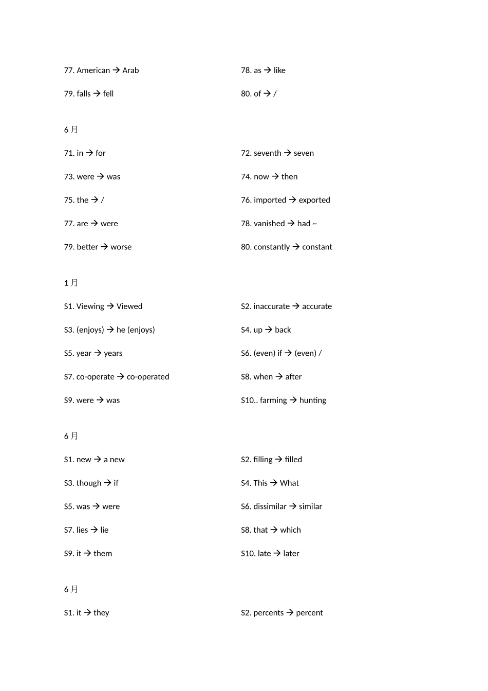 2025年六级完型改错及翻译答案_第2页