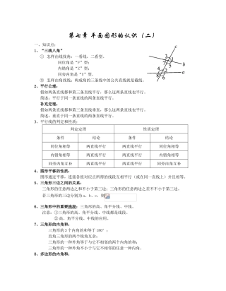 2025年苏教版七年级下册数学知识点总结