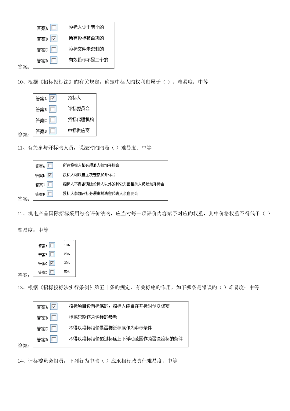 2025年评标专家考试题库200题精炼版_第3页