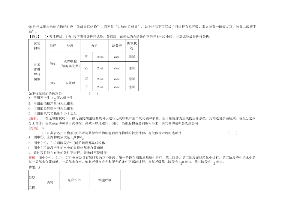 2025年备考高考生物高效学习方案考点专项28细胞呼吸新人教版_第3页